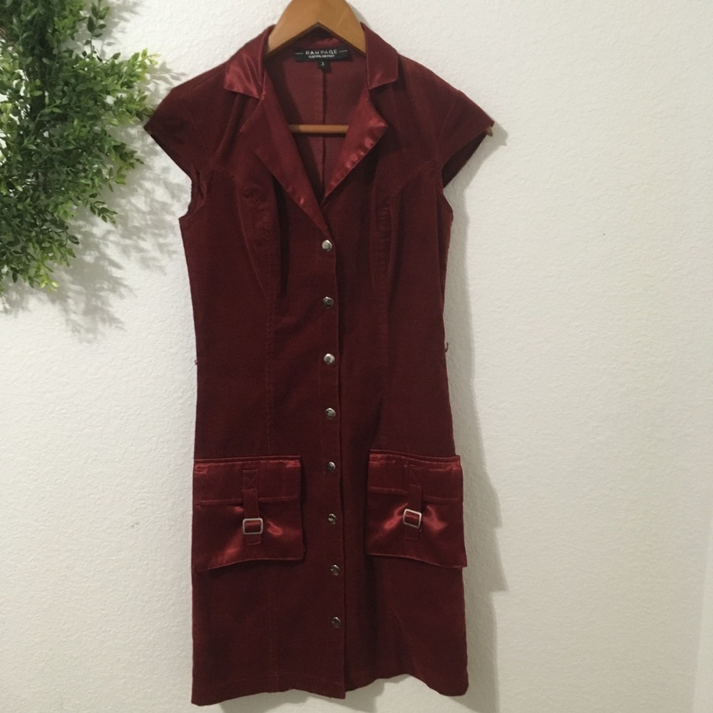 Rampage Rust Corduroy Dress